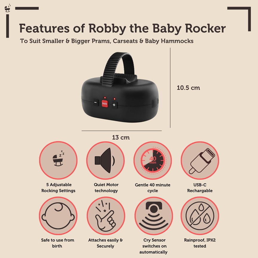 ZAZU Baby Rocker bujak do wózków kołysanka Cry Sensor