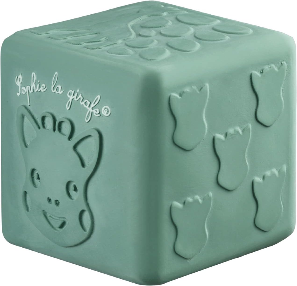 VULLI Cubo de goma con texturas para jugar 7,3 cm SOPHIE LA JIRAFA