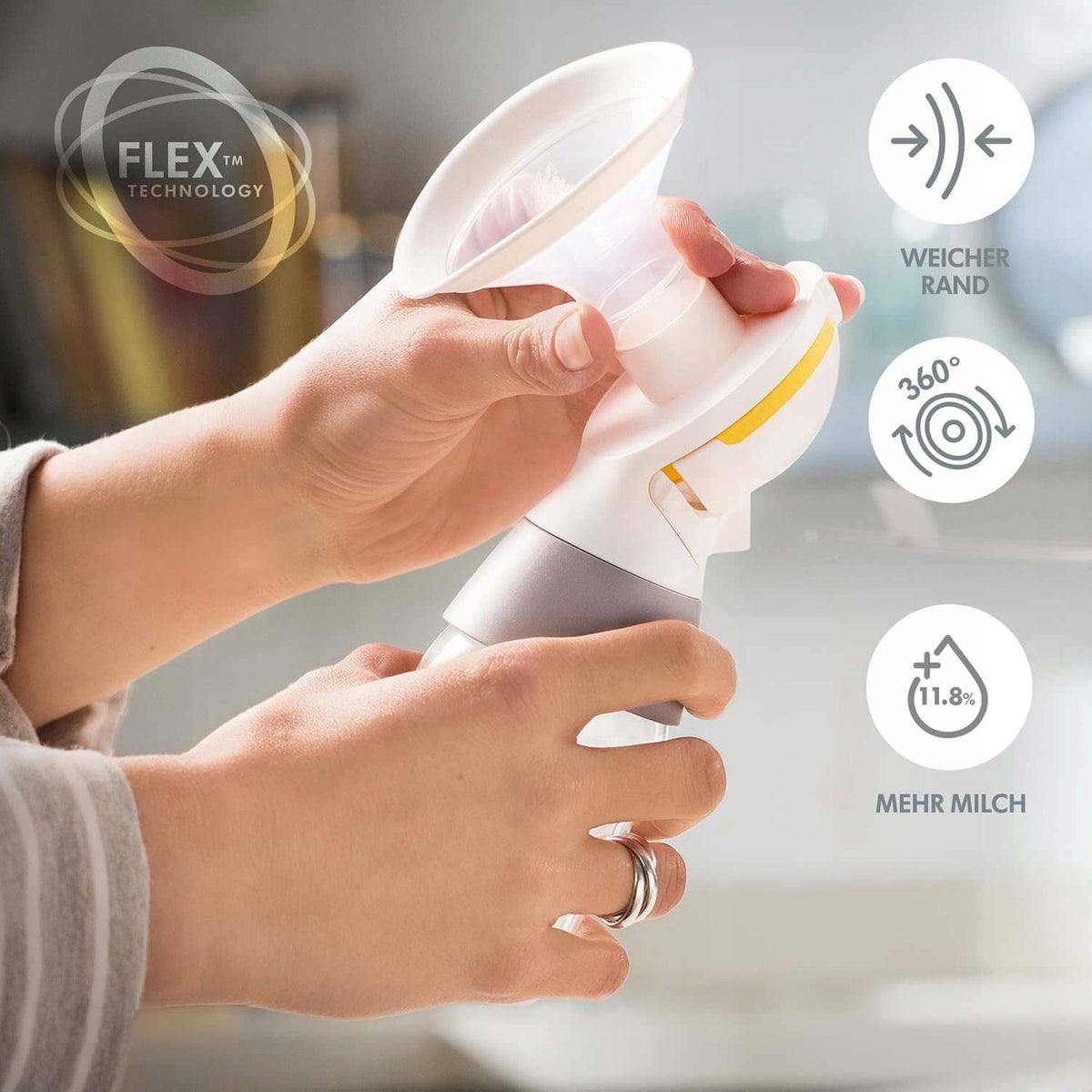 MEDELA Swing Maxi podwójny laktator 2-fazowy z technologią Flex, miękkim kołnierzem i większym odciąganiem mleka