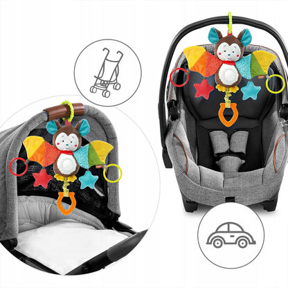 FEHN stroller and car seat hanging toy with rattle and clip, BAT 29 cm