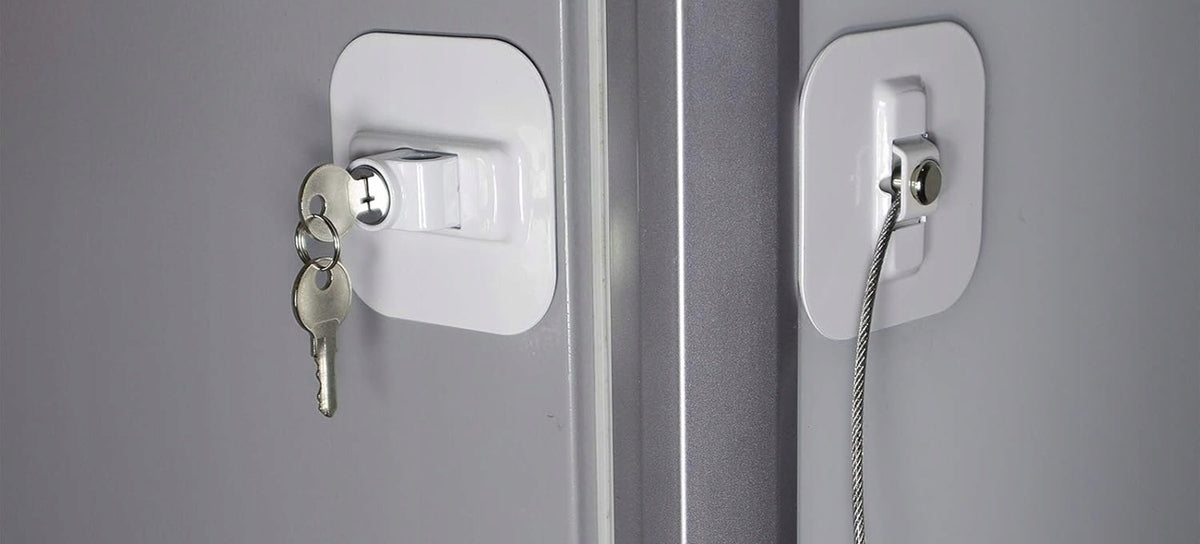 CHILD SAFETY LOCK verrou de sécurité pour armoires et tiroirs 19 cm + 2 clés