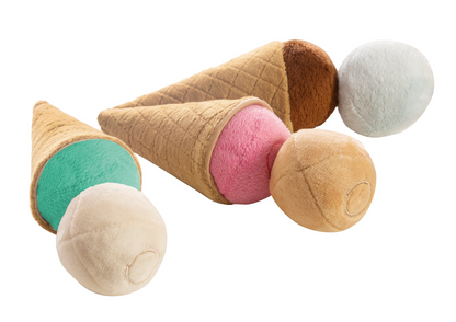 ROBA Plüsch-Eis-Set mit Magneten, 3 Waffeln, 6 Kugeln