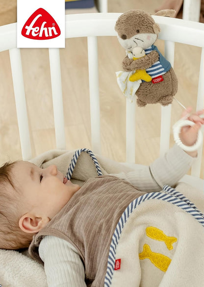 FEHN jucărie de pluș suspendată cu cutie muzicală VIDRĂ 17 cm, cântec de leagăn de Brahms