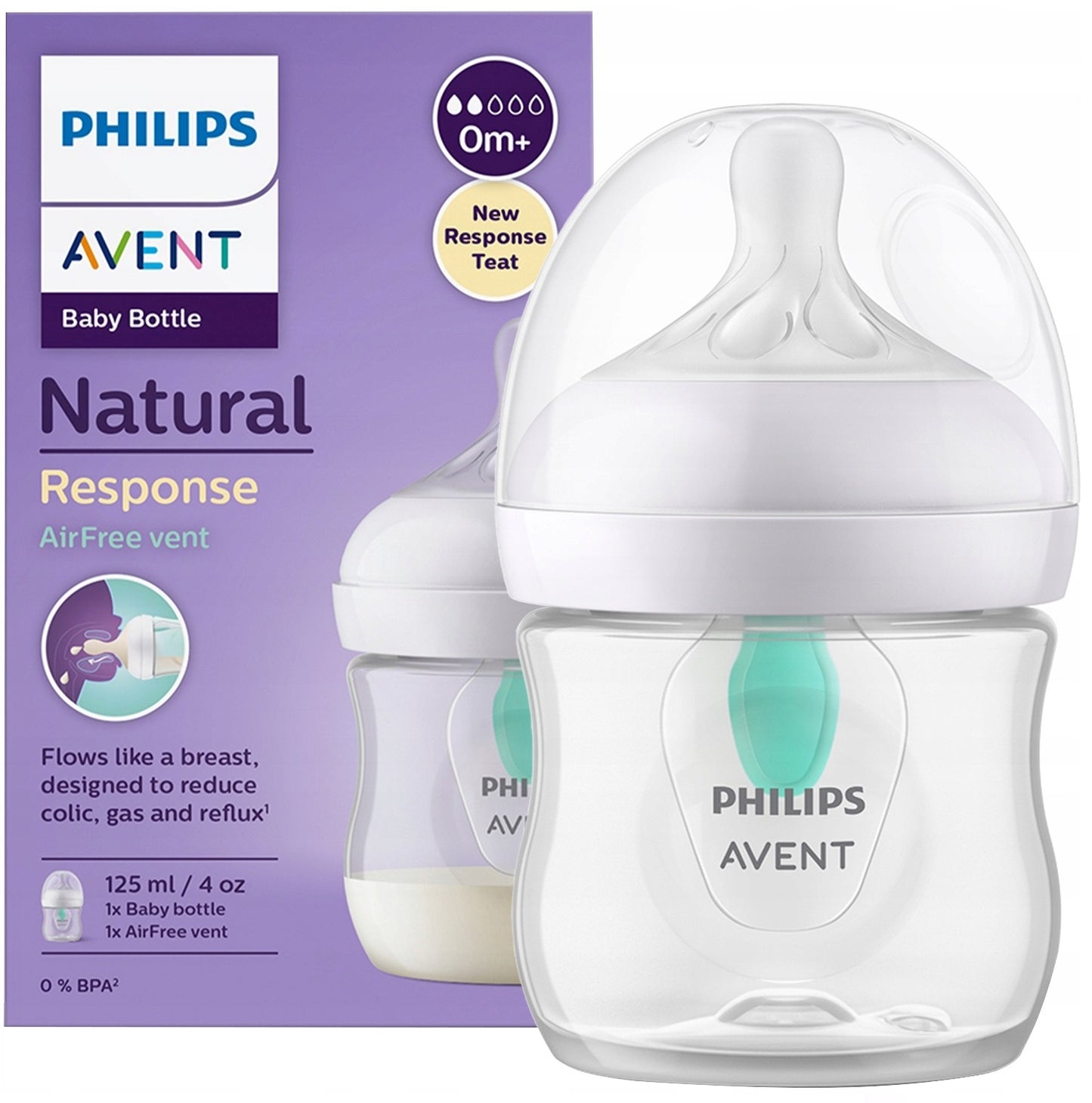 PHILIPS AVENT Natural RESPONSE cumisüveg 125 ml 0 hó+ AIRFREE VENT