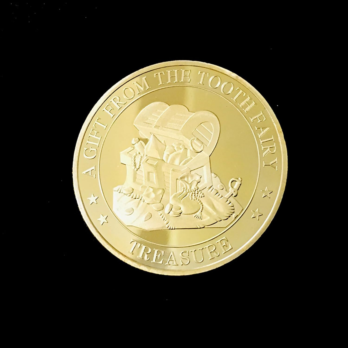 BRADOC Wróżka Zębuszka pozłacana metalowa moneta pod poduszkę 4 cm SKARB