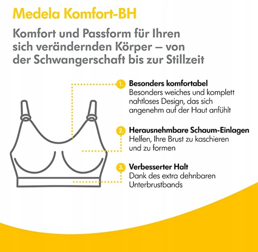 MEDELA sutien de alăptare KOMFORT + tampoane S