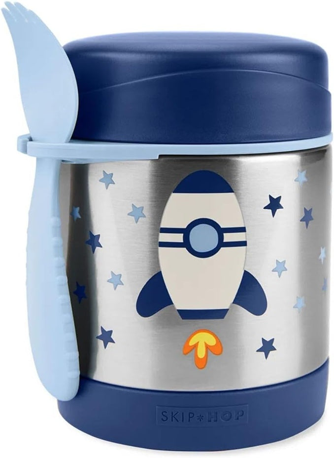 SKIP HOP stainless steel thermos 325 ml + SPACE ROCKET spoon