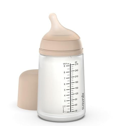 Suavinex Zero Zero hasfájás elleni cumisüveg 270 ml 3m+ közepes folyás (M)