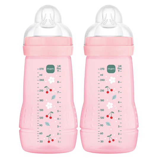 MAM Easy Active cumisüvegkészlet 2×270 ml, 0+ korosztály, 1-es cumifej, cseresznye