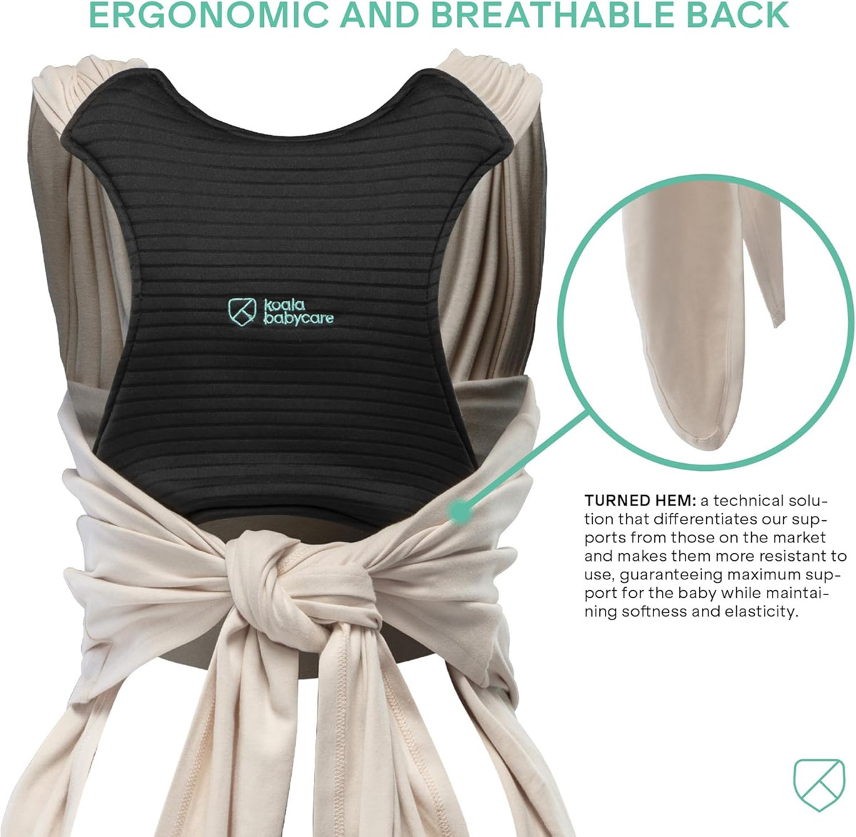 KOALA BABYCARE écharpe de portage élastique jusqu'à 15kg