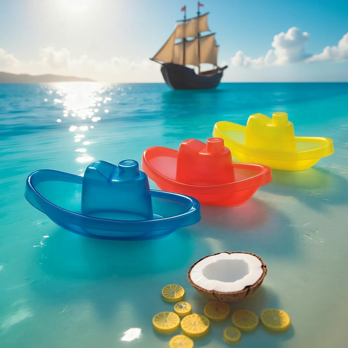 PLAYGRO Bright Baby Boats fürdőjáték, 3 csónak 11 cm