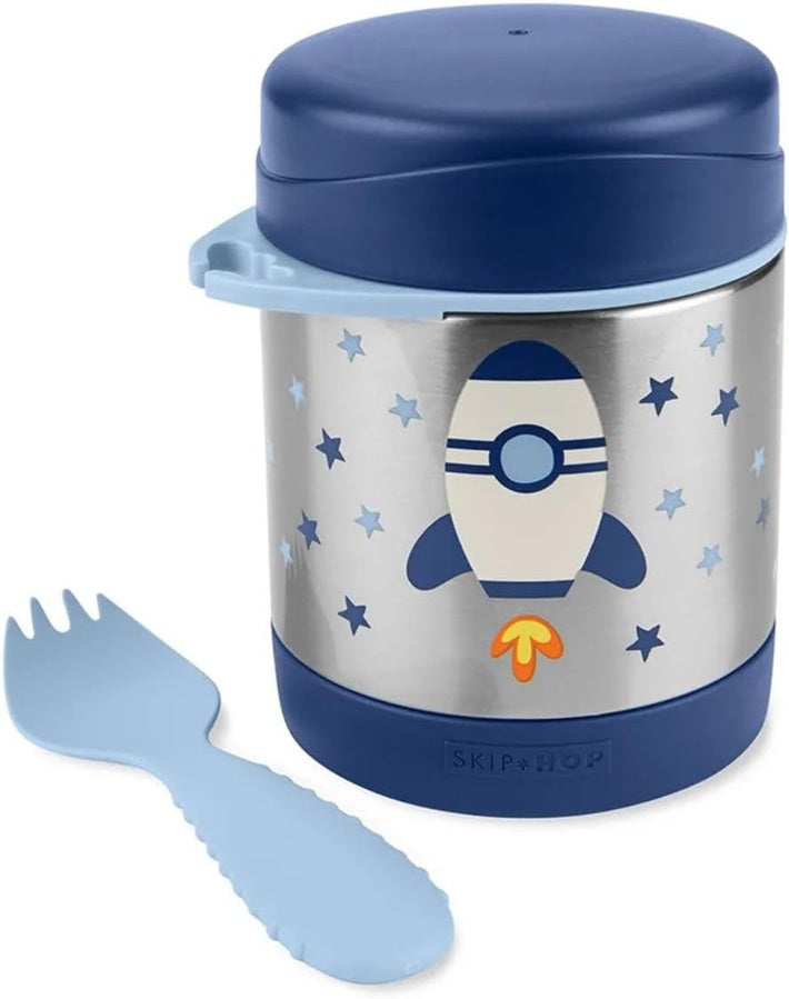 SKIP HOP stainless steel thermos 325 ml + SPACE ROCKET spoon
