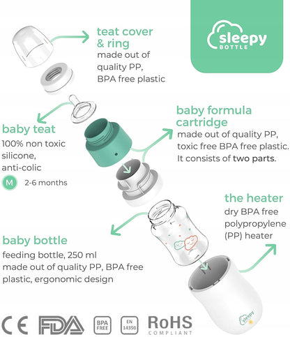 SLEEPY BOTTLE štartovacia sada ohrievač s fľašou