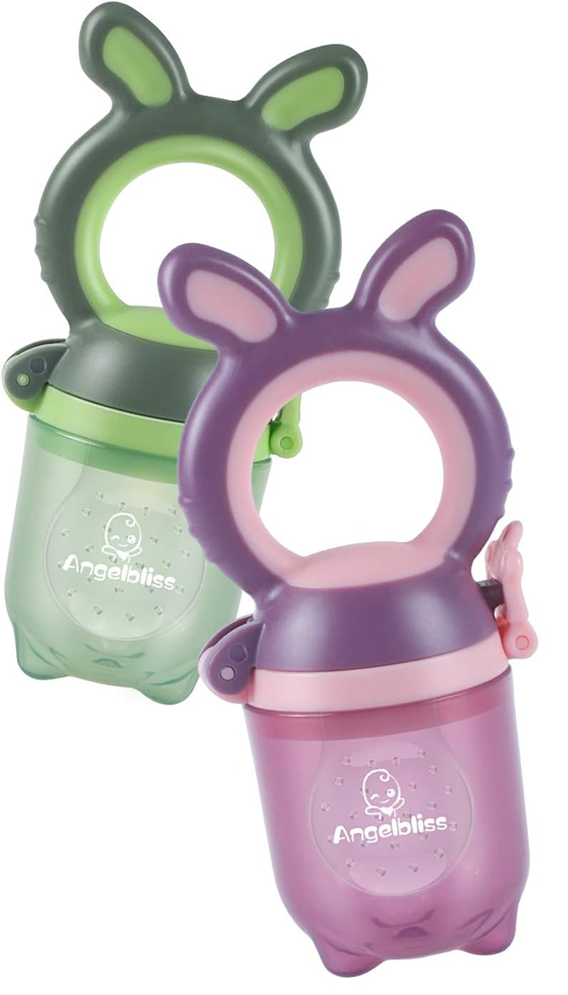 ANGELBLISS massaggiagengive dosatore di frutta per bambini 3-12 mesi 2 pezzi 6 tettarelle