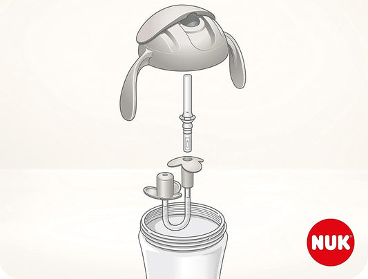 NUK Motion Vaso Antiderrame con pajita flexible 8 m+