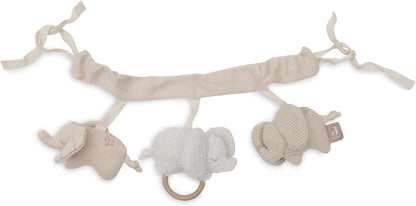 JOLLEIN pamut babakocsi- és autósülés-lánc ELEFÁNTOK