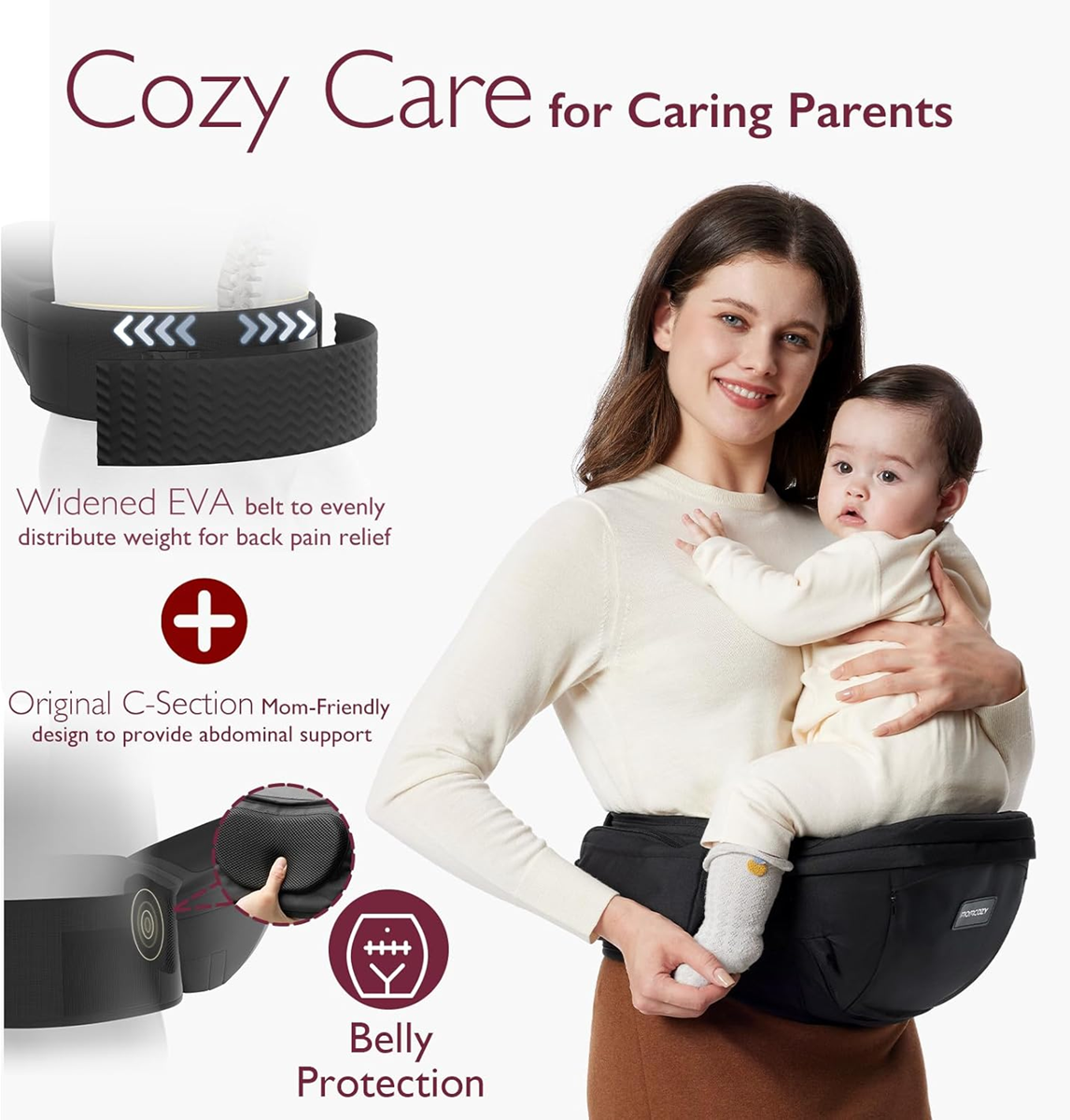 MOMCOZY car seat, hip seat carrier