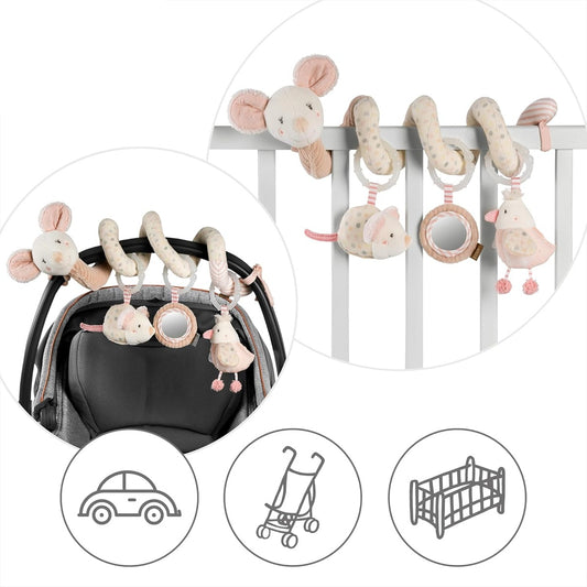FEHN spirale sospensione per passeggino lettino seggiolino TOPO 35 cm ricamo luminoso