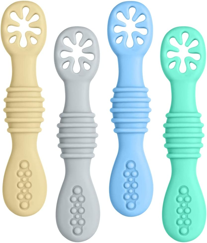 Set di cucchiaini in silicone VICLOON per alimenti solidi, 4 pezzi, 11 cm