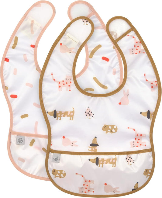 LASSIG 2-pack velcro fastening bib