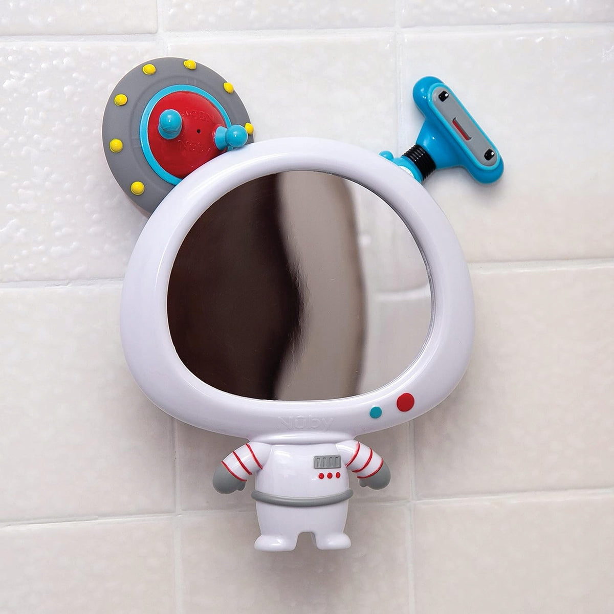 NUBY oglindă cu ventuză + 2 jucării pentru baie