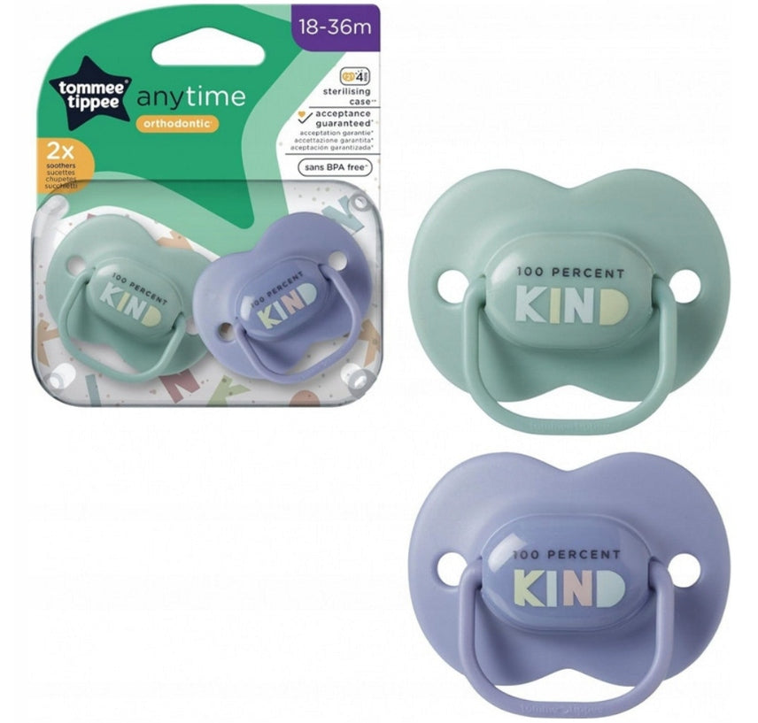 TOMMEE TIPPEE AnyTime πιπίλες (x2) 18-36 μηνών ΟΡΘΟΔΟΝΤΙΚΕΣ