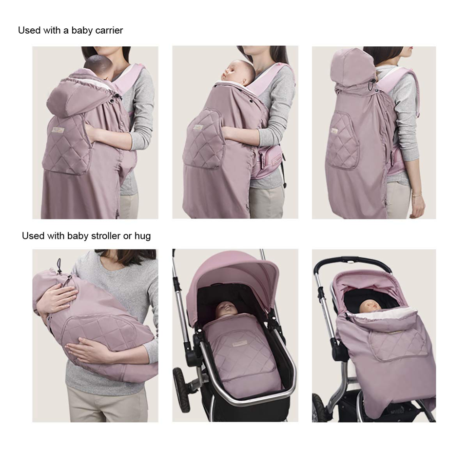 BEBAMOUR universal waterproof cover for baby carrier, stroller, and car seat