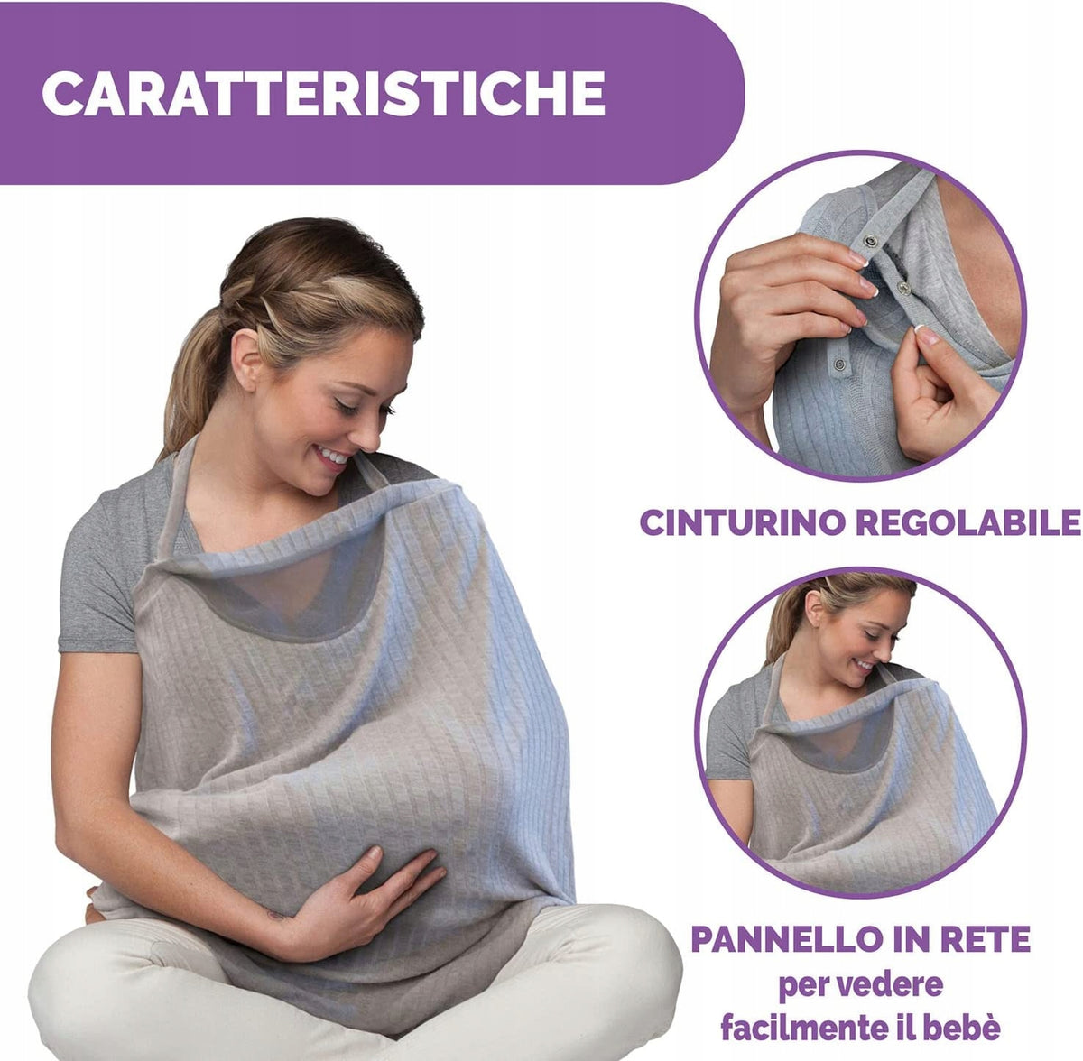 CHICCO Boppy Infinity sál és diszkrét szoptatási takaró 2 az 1-ben