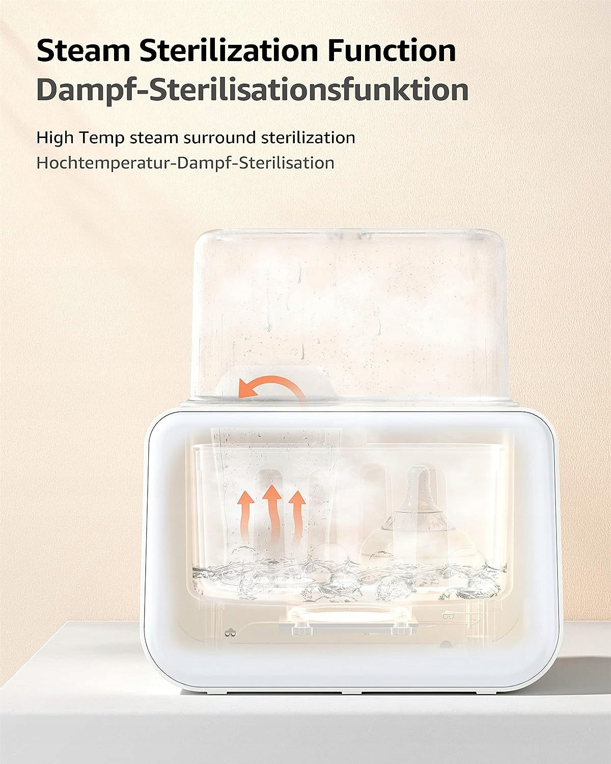 GROWNSYdouble electric steriliser and heaterwhitemains supplyBPA-freeused condition, visually almost perfect