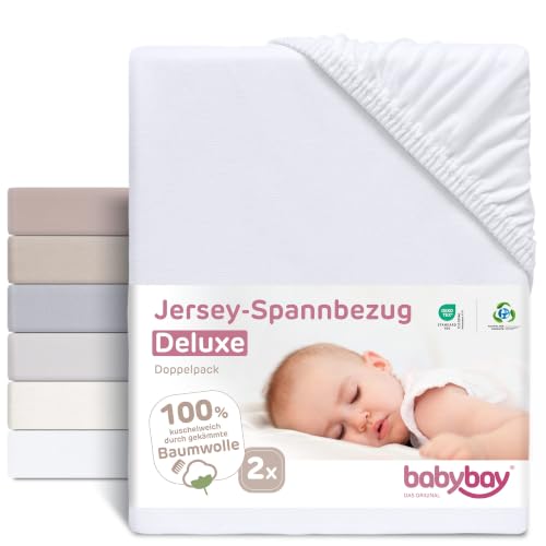 BABYBAY Deluxe jersey lepedők 89x50 cm fehér, 2 db