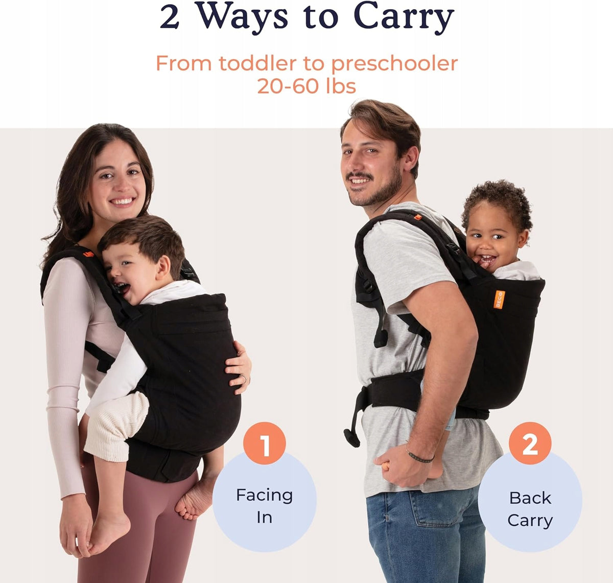 BECO TODDLER csatos babahordozó 9–27 kg