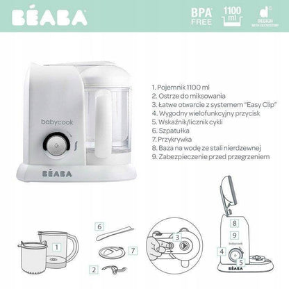 BEABA Babycook ROBOT DE BUCĂTĂRIE 4în1 aburitor, mixer