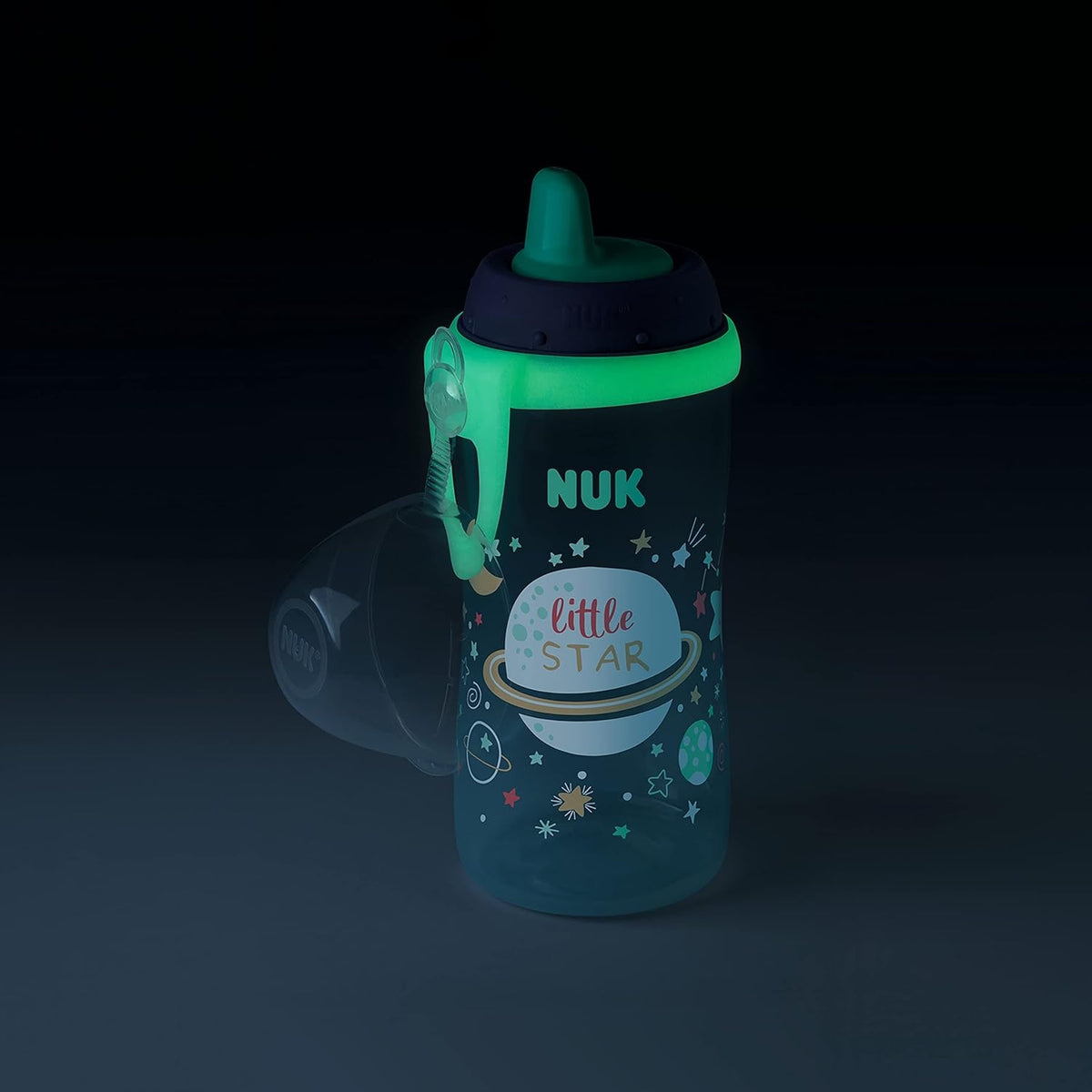 NUK Kiddy Cup sötétben világító cumisüveg 300 ml 12 hónapos kortól VILÁGŰR