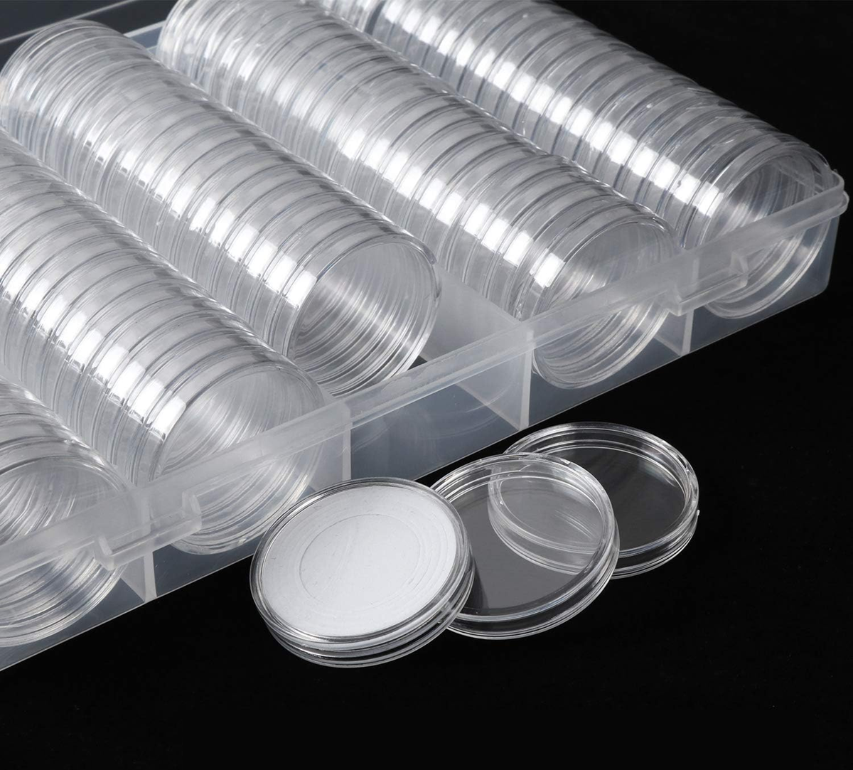 KYRIO 100 capsule per monete + 90 guarnizioni in 5 misure