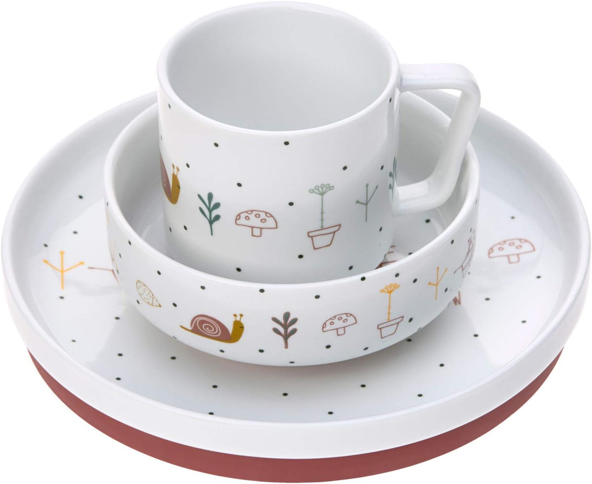 LASSIG Garden Explorer set di stoviglie in porcellana 3 pezzi.