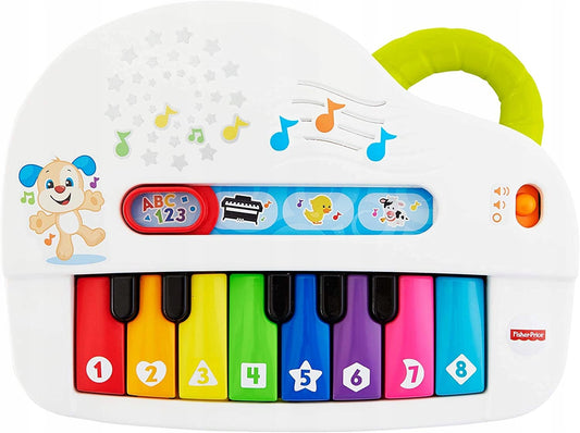 FISHER-PRICE GFK03 pianino 4w1 wersja niemiecka, kolorowe interaktywne pianinko dla dzieci