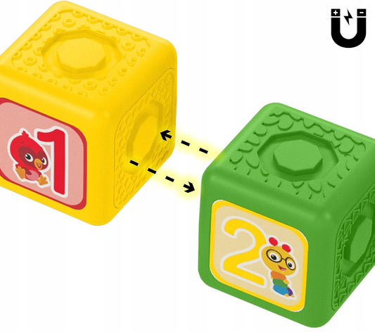 BABY EINSTEIN Connectables Click & Create klocki magnetyczne 20 sztuk, kolorowe kostki edukacyjne 6 m+