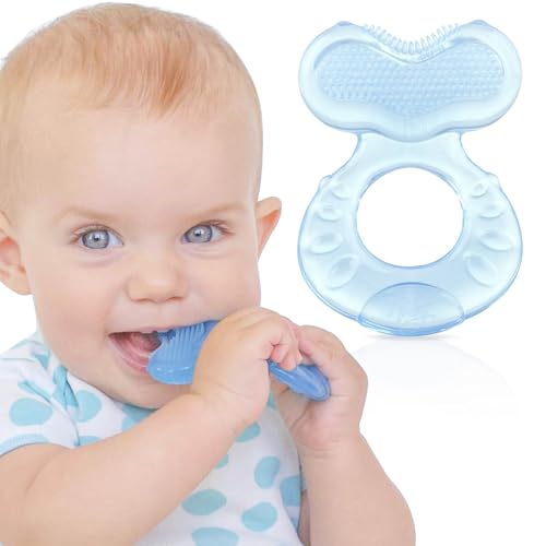 NUBY Teethe-eez silikonowy gryzak z etui niebieski 3m+ - zdjęcie 2