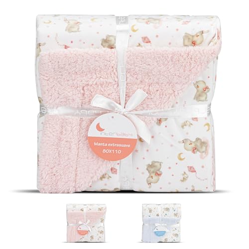 Kocyk dziecięcy Sherpa Elefante różowy – zdjęcie produktu 2