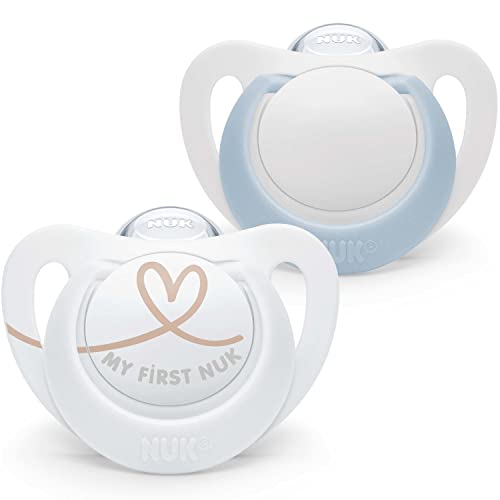 NUK Star Beruhigungssauger, 2 Stück, 0–2 Monate, blau