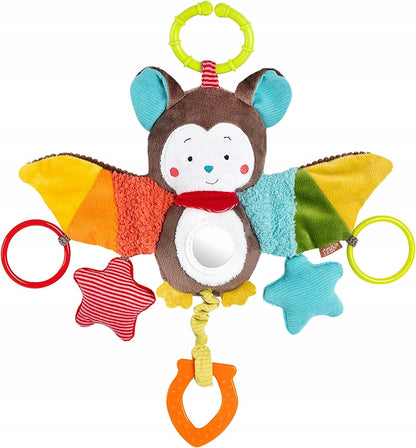 FEHN stroller and car seat hanging toy with rattle and clip, BAT 29 cm