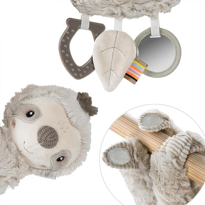 FEHN Activity plüss LAJHÁR babakocsi- és autósülés-függő játék, 22 cm