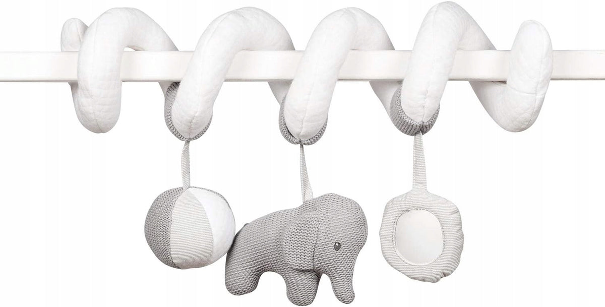 NATTOU espiral de algodón con sonidos para cochecito y silla de coche ELEFANTE TEMBO
