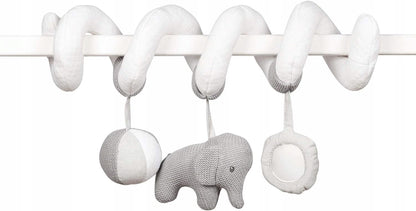 NATTOU espiral de algodón con sonidos para cochecito y silla de coche ELEFANTE TEMBO