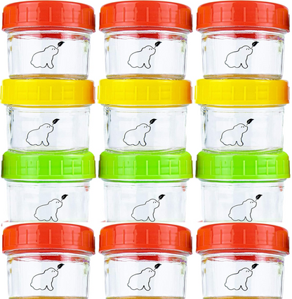 BUDDING BEAR üveg tárolóedények, befőttesüvegek 120 ml 12 db