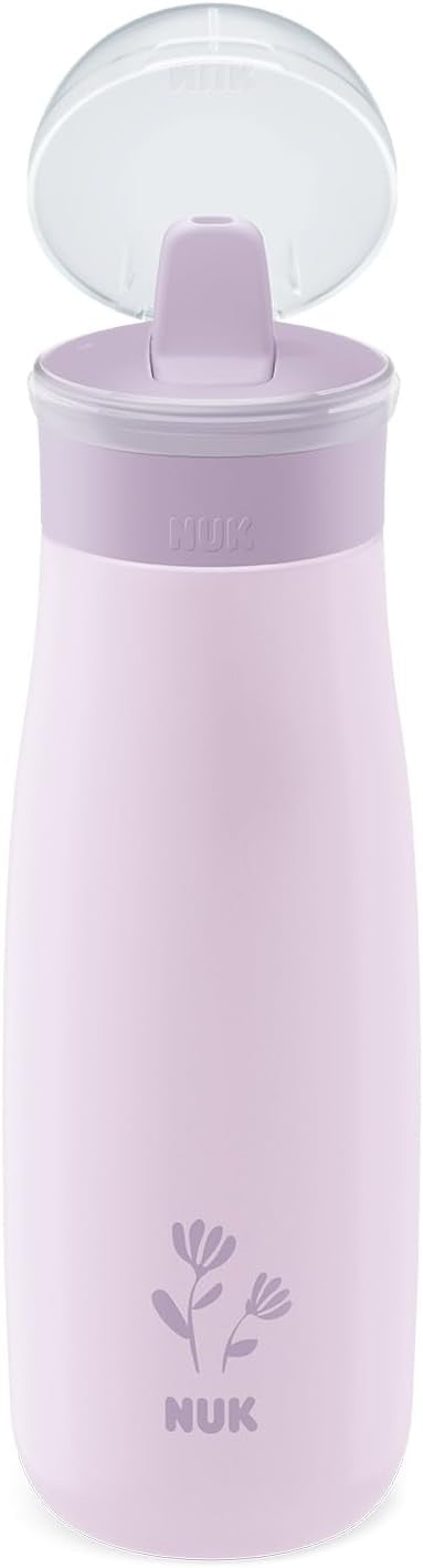 NUK Mini-Me Flip rozsdamentes acél szívószálas palack szájrésszel, 500 ml, 12 hó+