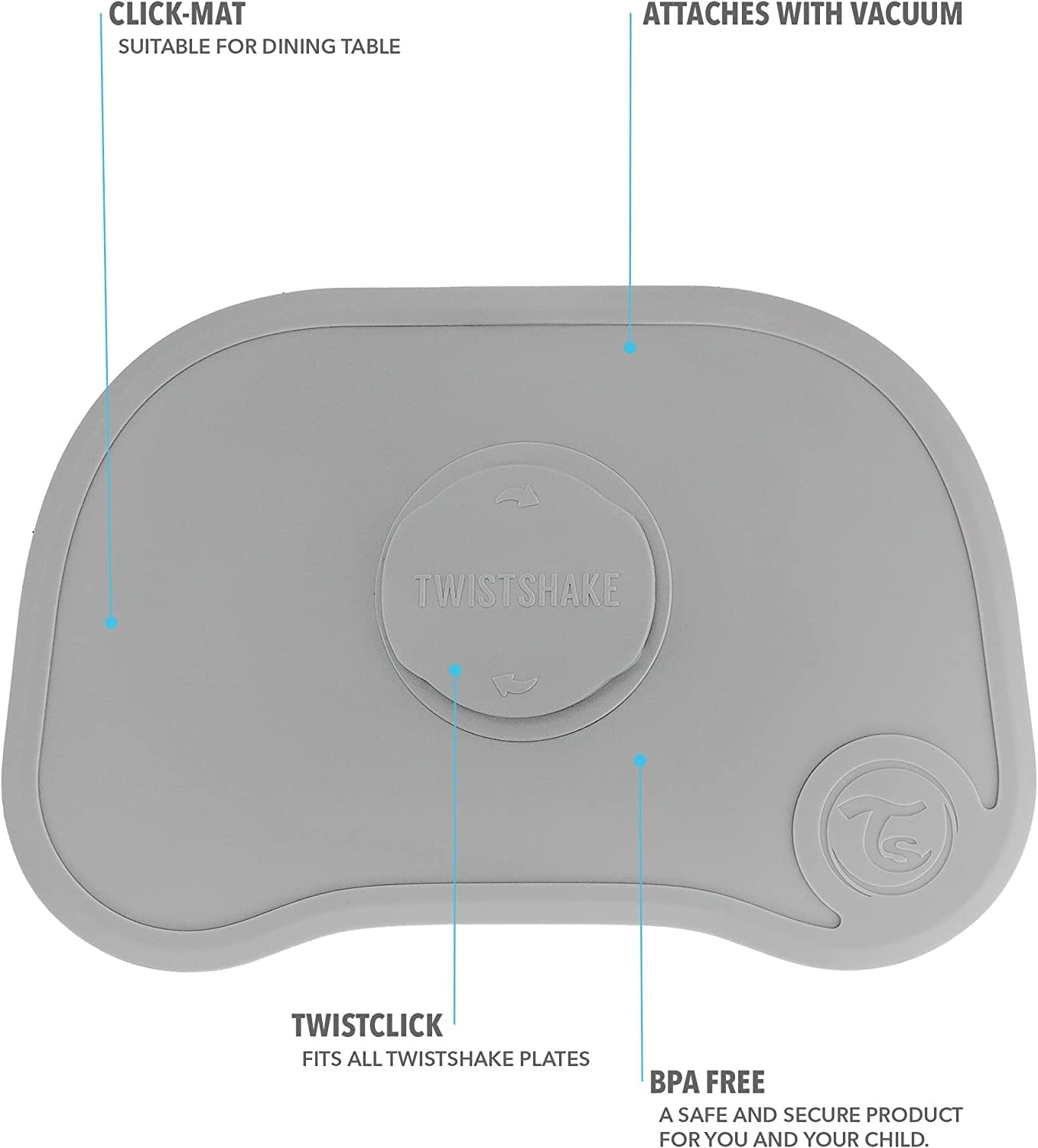 TWISTSHAKE CLICK MAT alátét tányérral, 6 hónapos kortól
