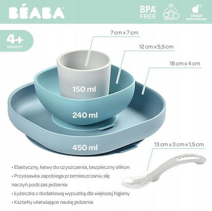 BEABA Silikon-Geschirrset mit Saugnapf 4tlg.