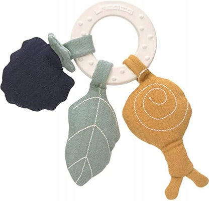 LASSIG teether din cauciuc și jucării din bumbac organic Snail