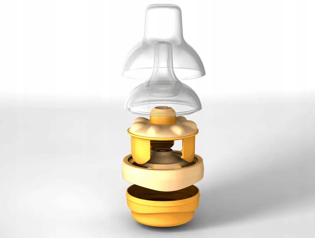 MEDELA butelka 250 ml + smoczek CALMA, żółty, BPA-free, dla niemowląt 0+